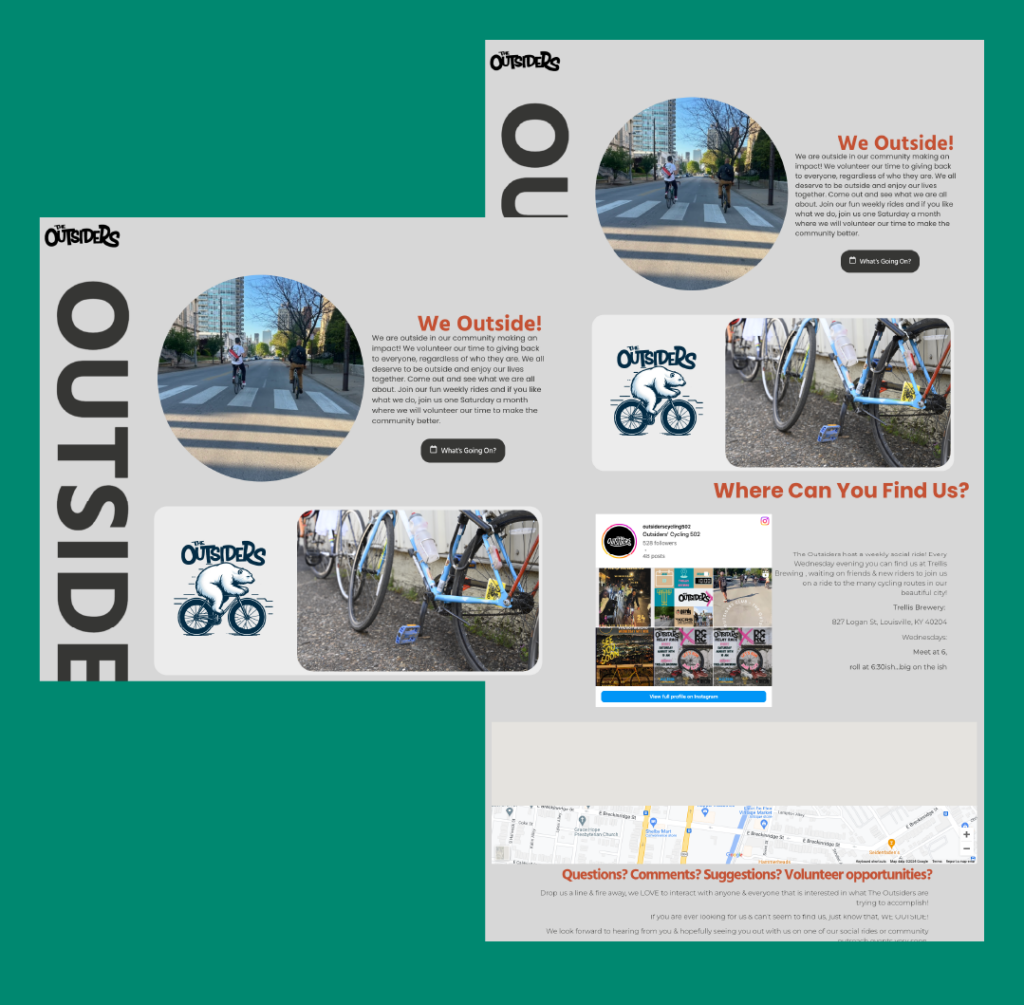 the outsiders cycling group website design package