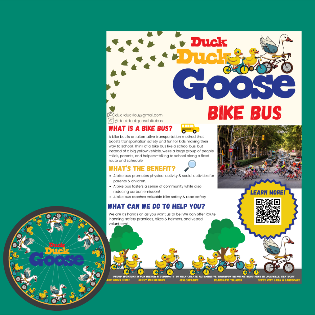 duck duck goose bike bus graphic design package